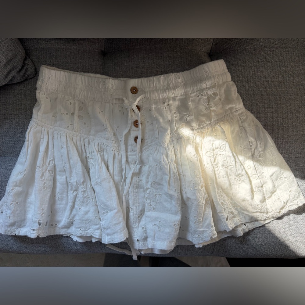 Free People White Eyelet Skirt